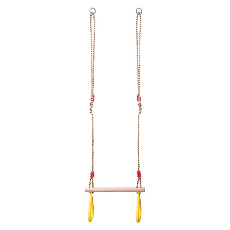 Kinderen buiten binnen houten trapeze schommel ringen grappig spel speelgoed voor binnenplaats tuin kinderen spelen spel