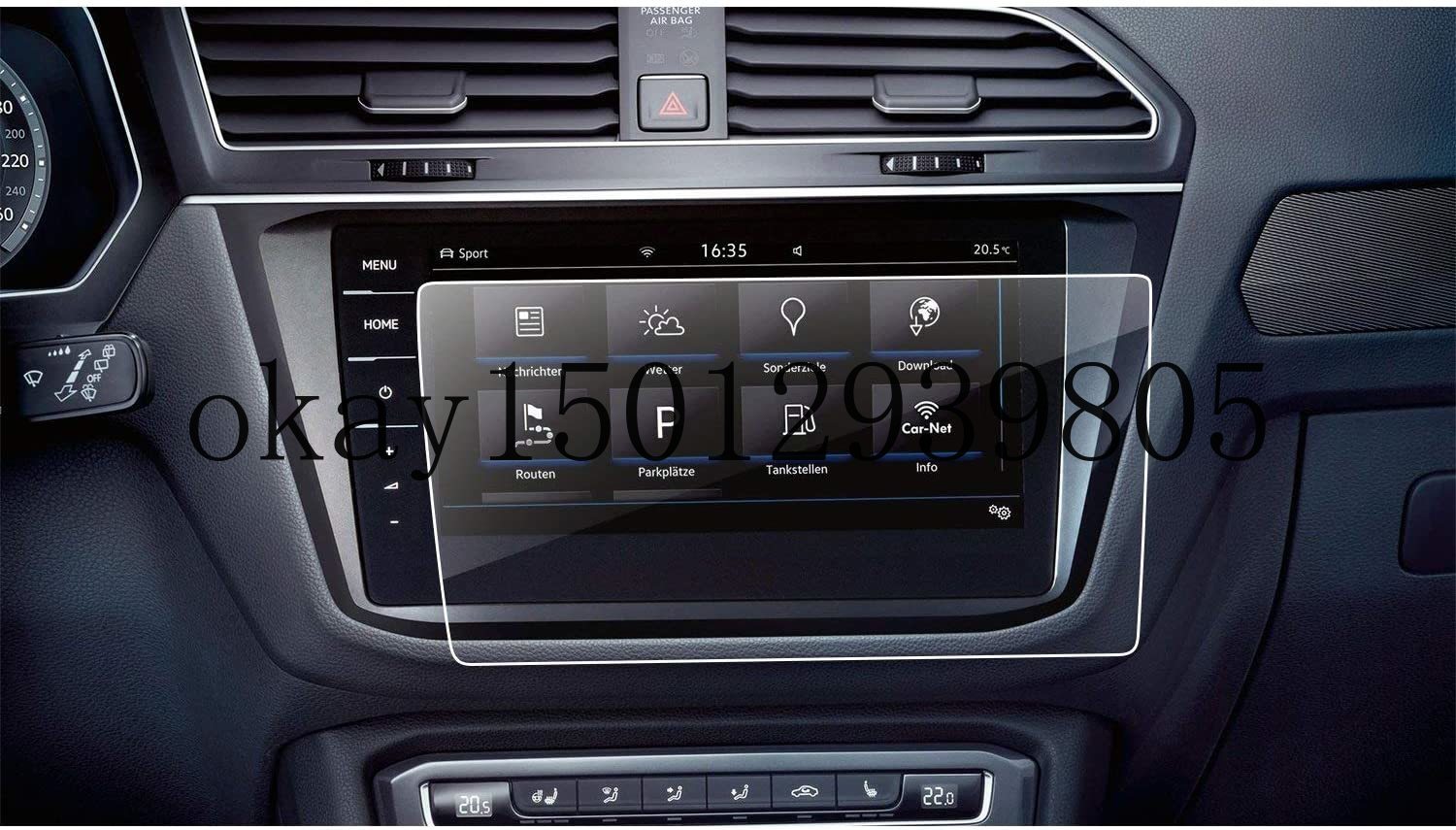 Voor Vw Tiguan Discovery Pro 9.2-Inch Auto Navigatie Screen Protector, gehard Glas Auto Touchscreen Beschermfolie