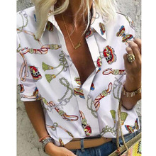 V-hals Womens Tops En Blouses Plus Size 5XL Lente Herfst Blouse Vrouwen Lange Mouwen Tops Shirt Femme Blusas Mujer de Moda