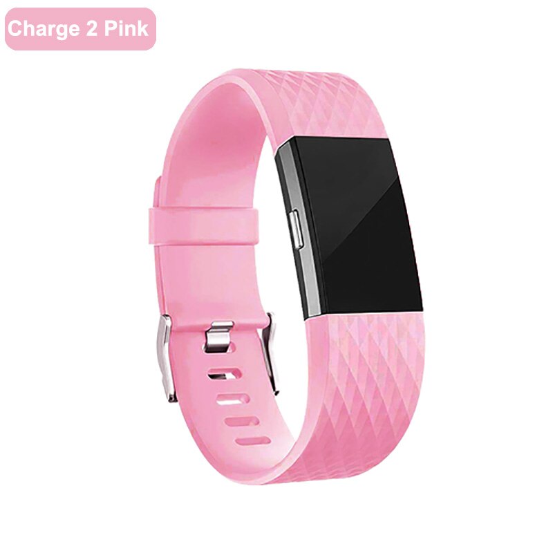 For Fitbit Charge 2 Band TPE Strap For FitBit Charge 2 TPE Replacement bracelet For Fit bit charge 2 For Wrist strap Accessories: Charge 2 Pink / S-190mm