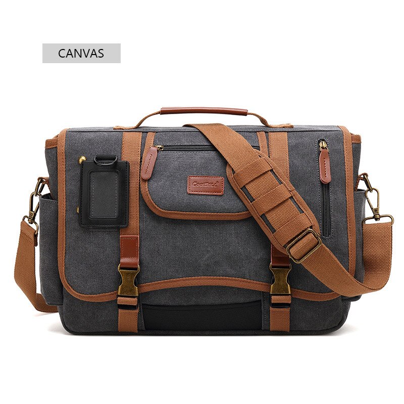 Mænd messenger tasker lærred skuldertaske vintage dokumentmappe torebka business crossbody taske mandlig rejse håndtaske bolso hombre  xa306z: Grå 02