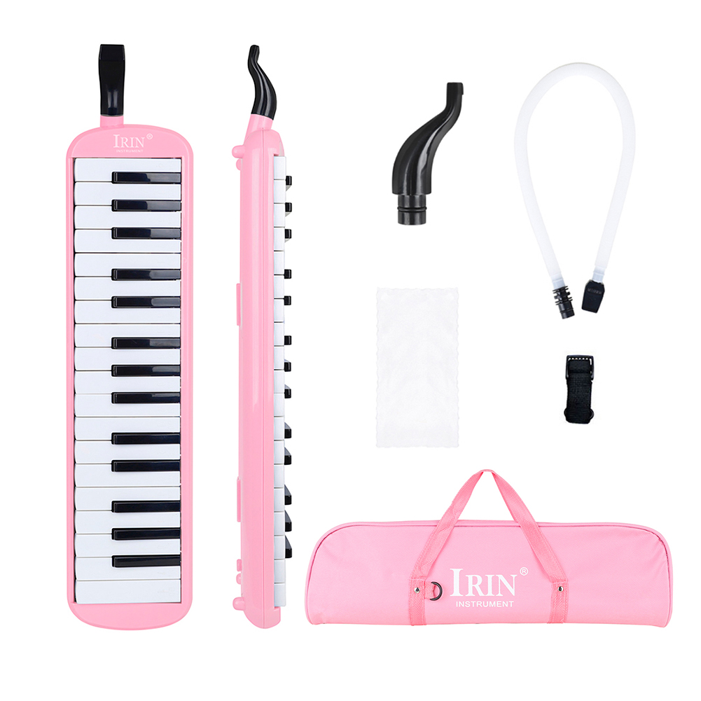 32 Keys Piano Melodica Set with Carrying Organizer Bag Beautiful Sound Melodic Musical Instruments: Pink