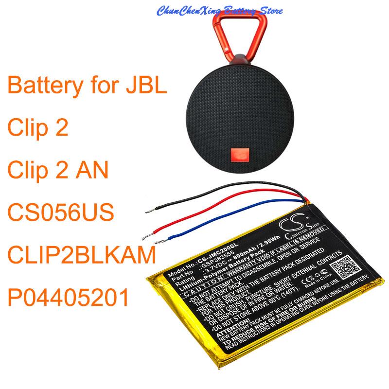 Batería de 800mAh para JBL, pila de mAh, para JBL Clip 2, Clip 2 AN, CLIP2BLKAM, CS056US, P04405201