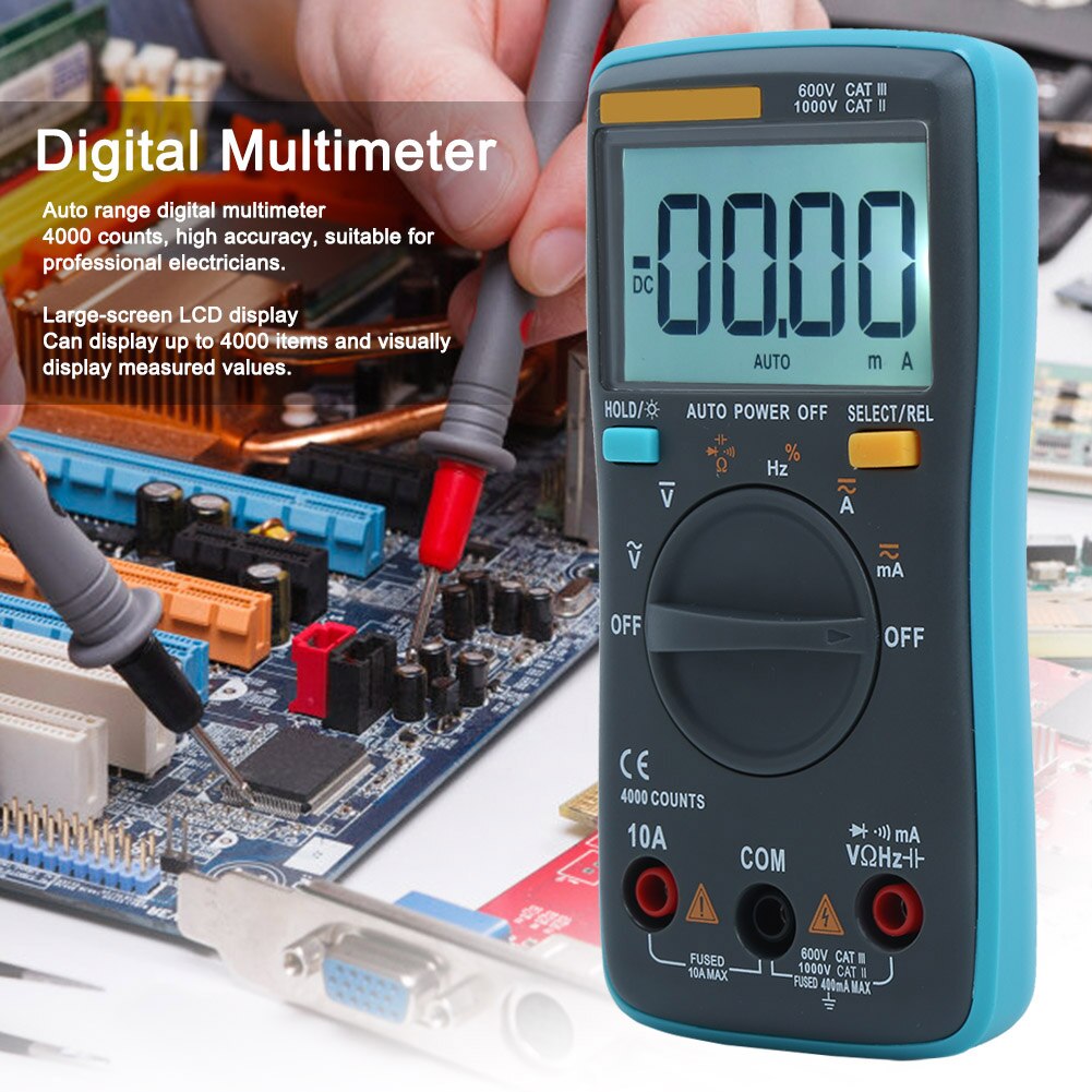 ZT100 4000 Count Auto Range Digitale Multimeter Ac/Dc Spanning Weerstand Capaciteit Tester Lcd Multimeter