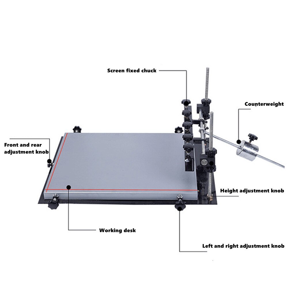 commercial small manual screen printing station SMT manual imprinting station solder paste screen printing machine
