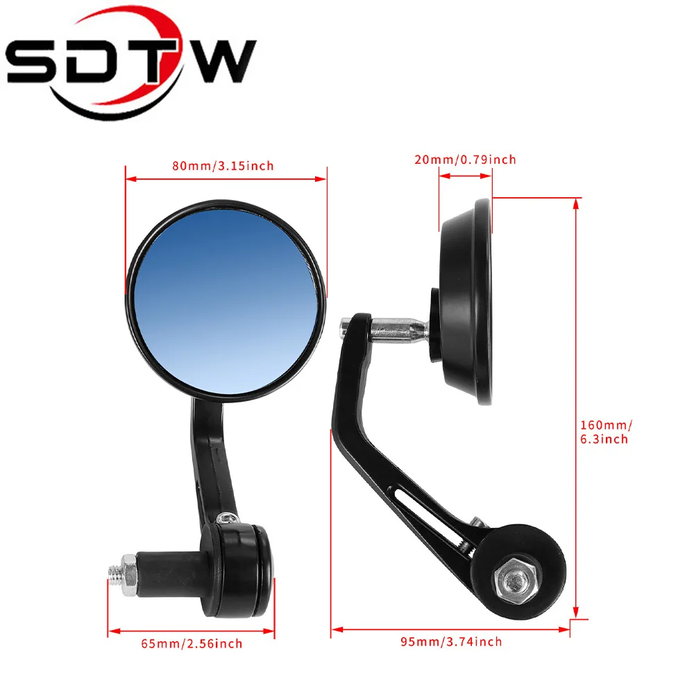 Accesorios para motocicleta, espejos retrovisores con extremo de barra redonda de 7/8 "para Cafe Racer, espejos retrovisores para Moto y Scooters