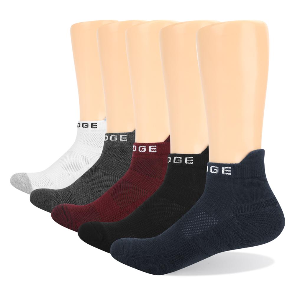 YUEDGE Brand 5 Pairs Women Black Comfort Cotton Breathable Cushion Athletic Sports Running Tennis Low Cut Ankle Socks: 1903 / L(Men 6.5-9.5 US)