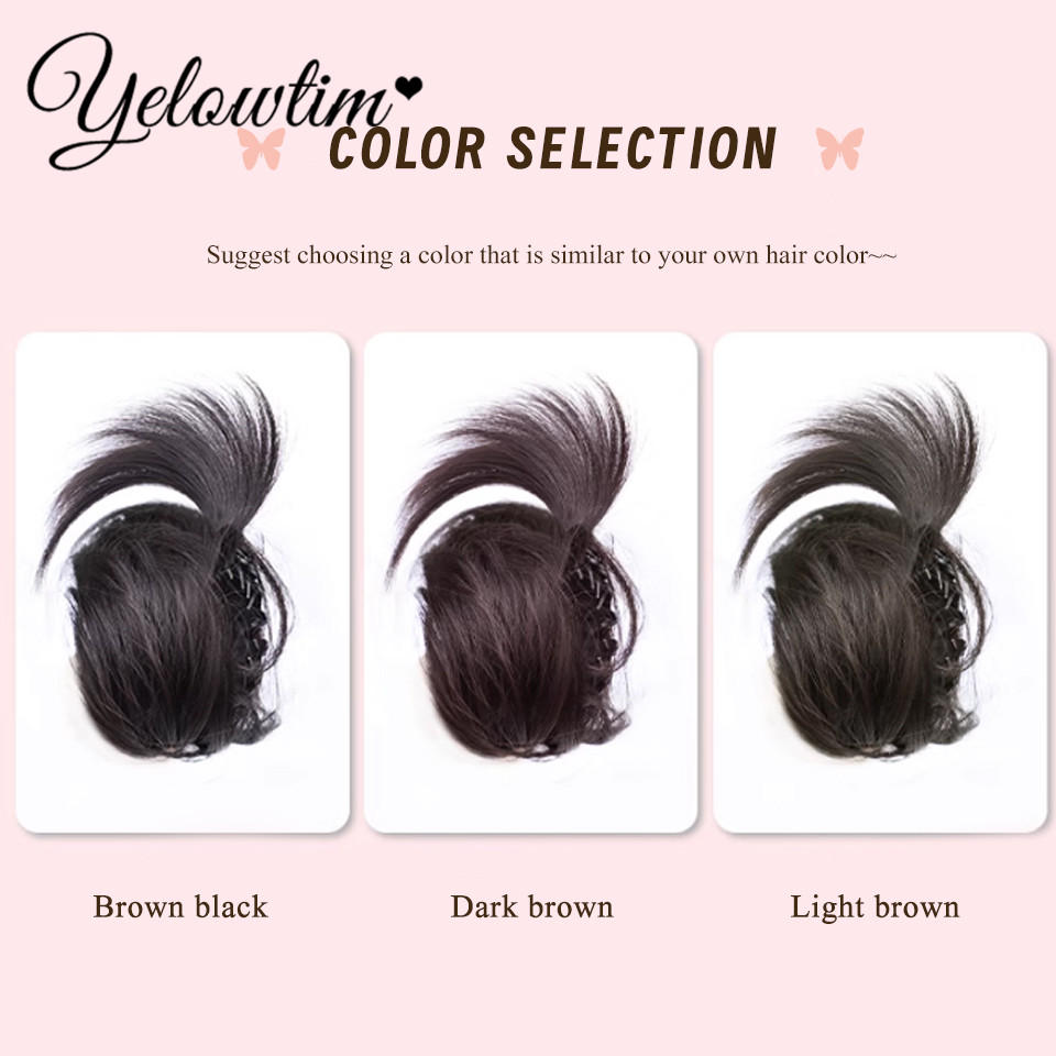 Coque pedaço de cabelo em linha reta chignon extensão mini faixa de borracha cabelo bun scrunchies sintético donut peruca acessório updo bun cabelo