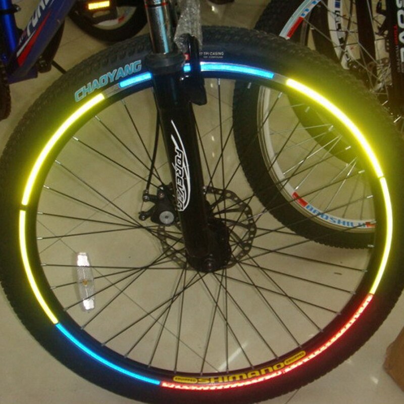 Pegatina reflectante para neumáticos de bicicleta pegatinas para llantas de rueda llanta de bicicleta, reflectantes fluorescentes, accesorios para ciclismo de montaña