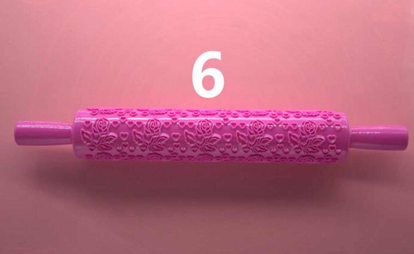 14 Styles Pastic Non-stick Fondant Cake Embossing Roller Sugarcraft Decorating Lace Rolling Pin DIY Kitchen Cooking Tool D794: 6