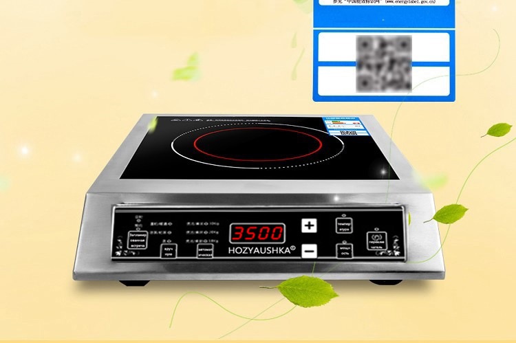 Cocina de Inducción comercial de alta potencia, 3500 vatios, botón de acero inoxidable, fogón táctil de inducción, restaurante