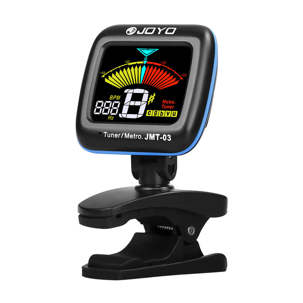 JOYO JMT-03 Guitar Tuner 360 Degree Rotatable Clip-on TAP Tempo Metronome Function Electronic Tuner for Guitar Bass Ukulele: Default Title
