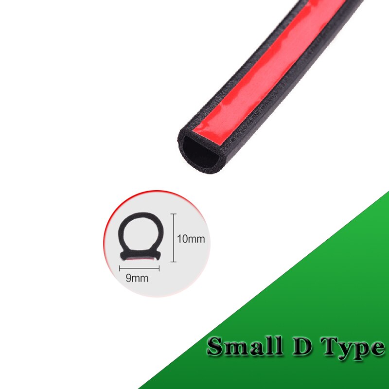 5 Meter B D Z P Type Auto Deur Afdichting Strip Auto Sticker Rubber Geluidsisolatie Anti-Dust Geluidsisolatie afdichting Strip Accessoires: Small D Type