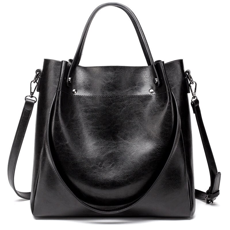 ZZSLHL femmes Vintage sacs à bandoulière de en cuir Pu sacs à main dames fourre-tout sacs de sacs à main bolsa feminina: Black