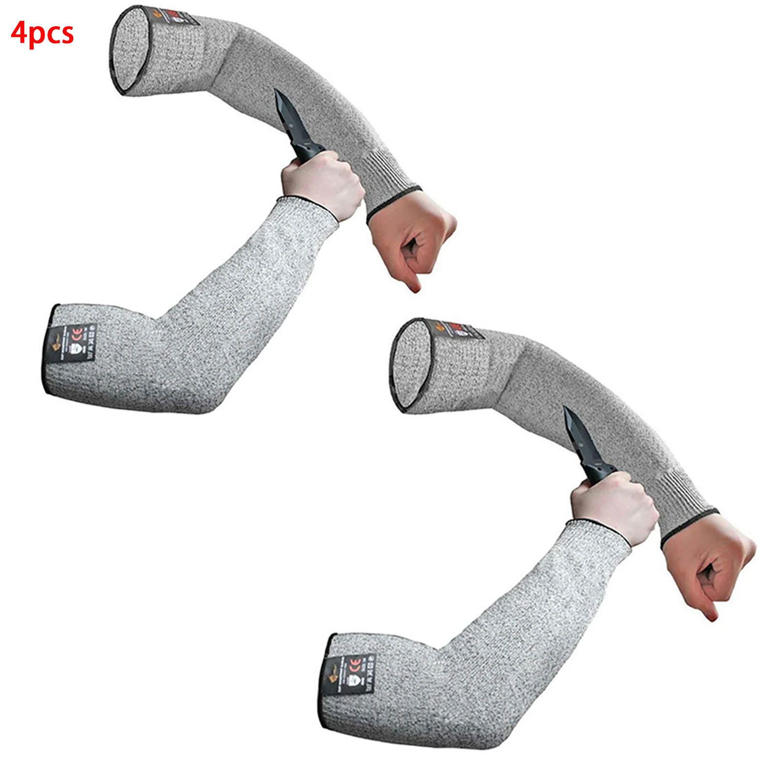 1/2 Pair Level 5 HPPE Safety Arm Sleeve Cover Cut Resistant Anti-Puncture Work Protection Arm Elbow Wrist Guard Gloves 35/45CM: Orange