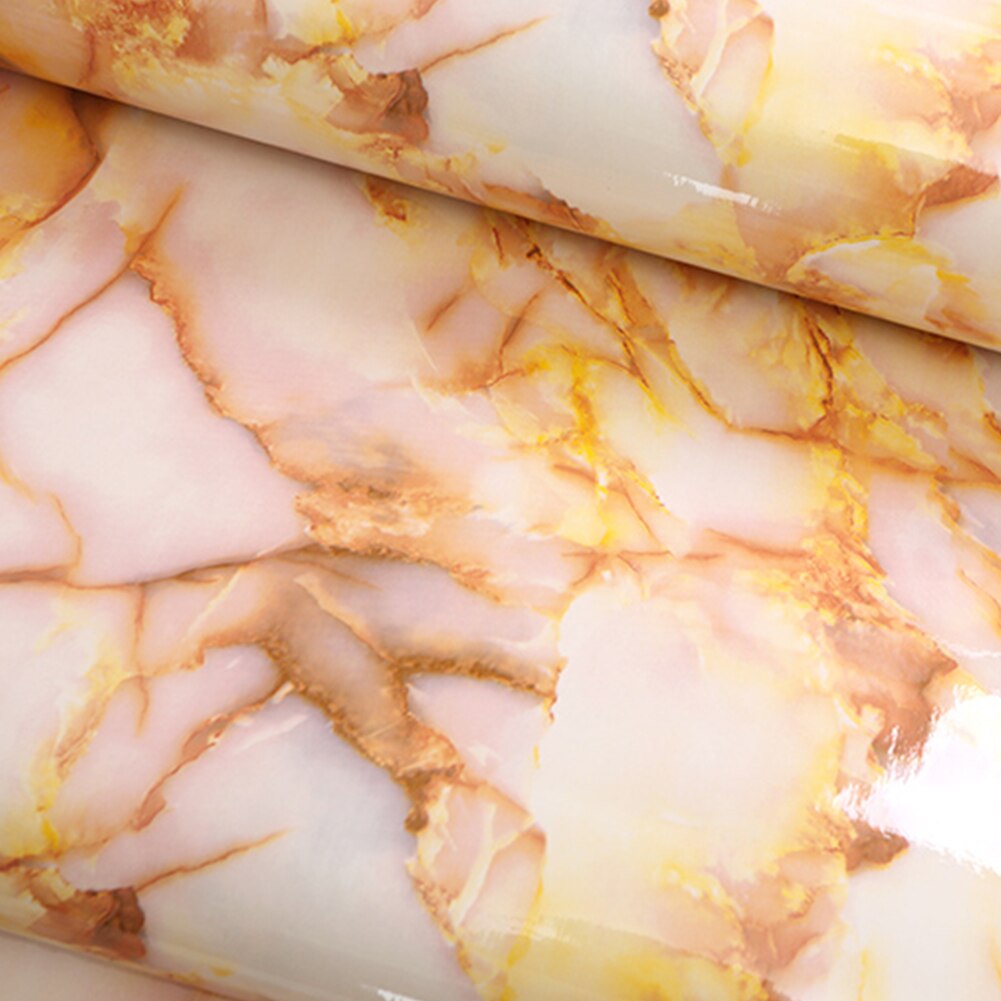 Marble Waterproof Vinyl Self adhesive Wallpaper Sticker Kitchen Countertop Shelf Drawer Liner Decals 60X50cm