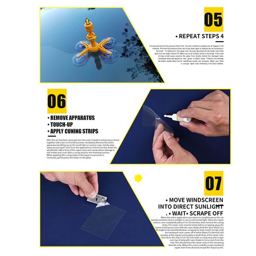 sikeo 4 foots DIY Car Windshield Chip Repair Kit tools Auto Glass Windscreen repair set Car Styling