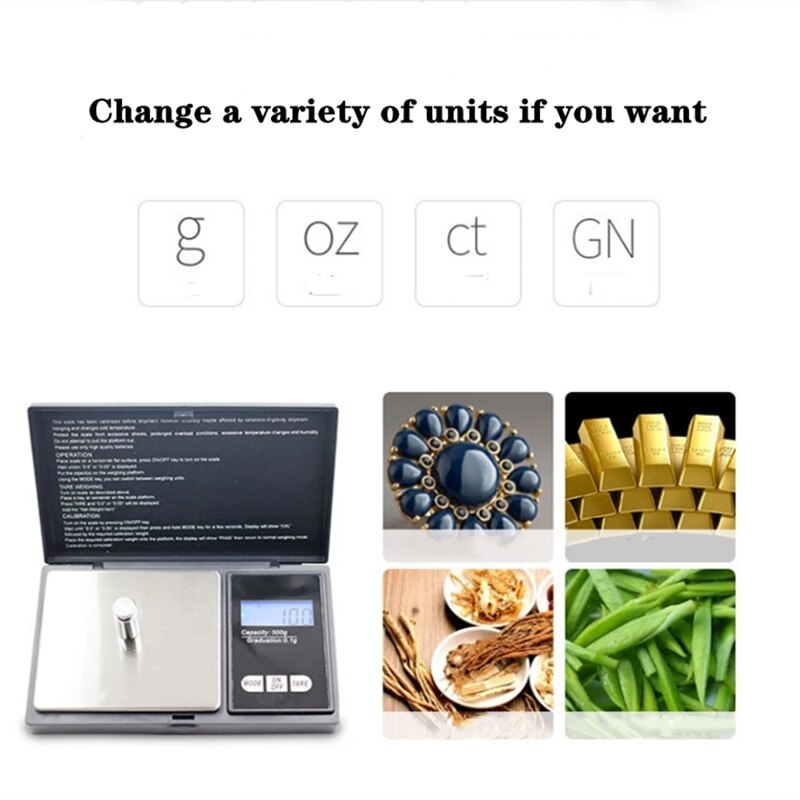 100/200/500g X 0.01g High Precision Digital Kitchen Scale Weight Gram LCD Pocket Digital Baking Scale Food Scale Digital
