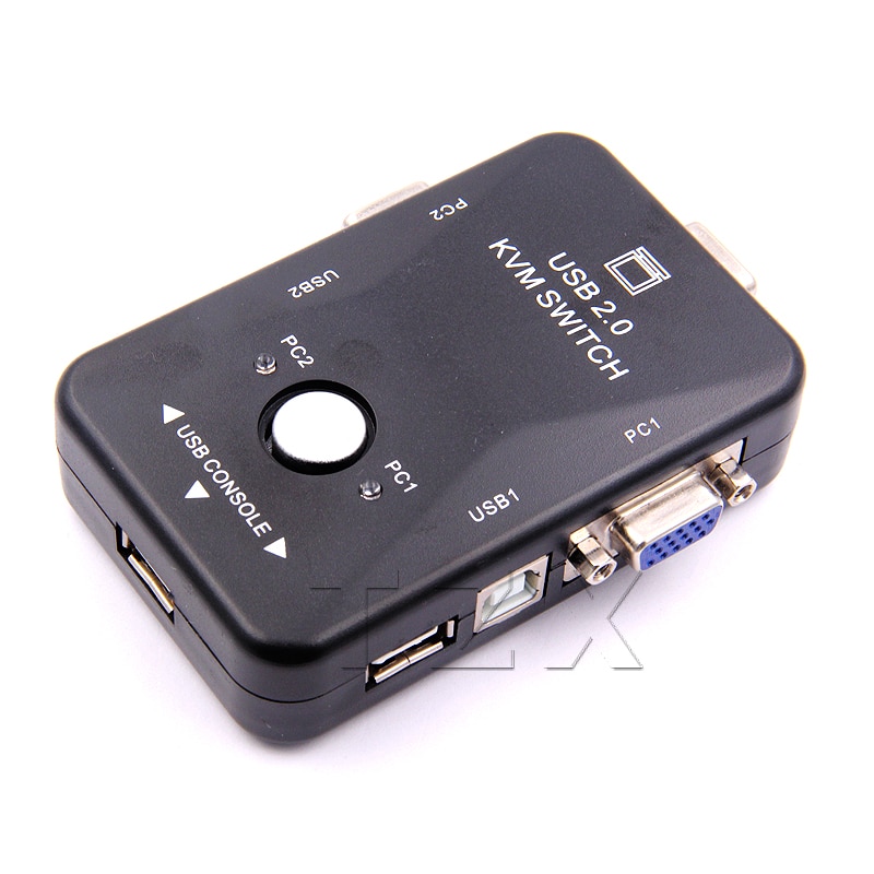 Newest USB KVM Switch Switcher 2 Port VGA SVGA Switch Box USB 2.0 Mouse Keyboard 1920*1440 Switch