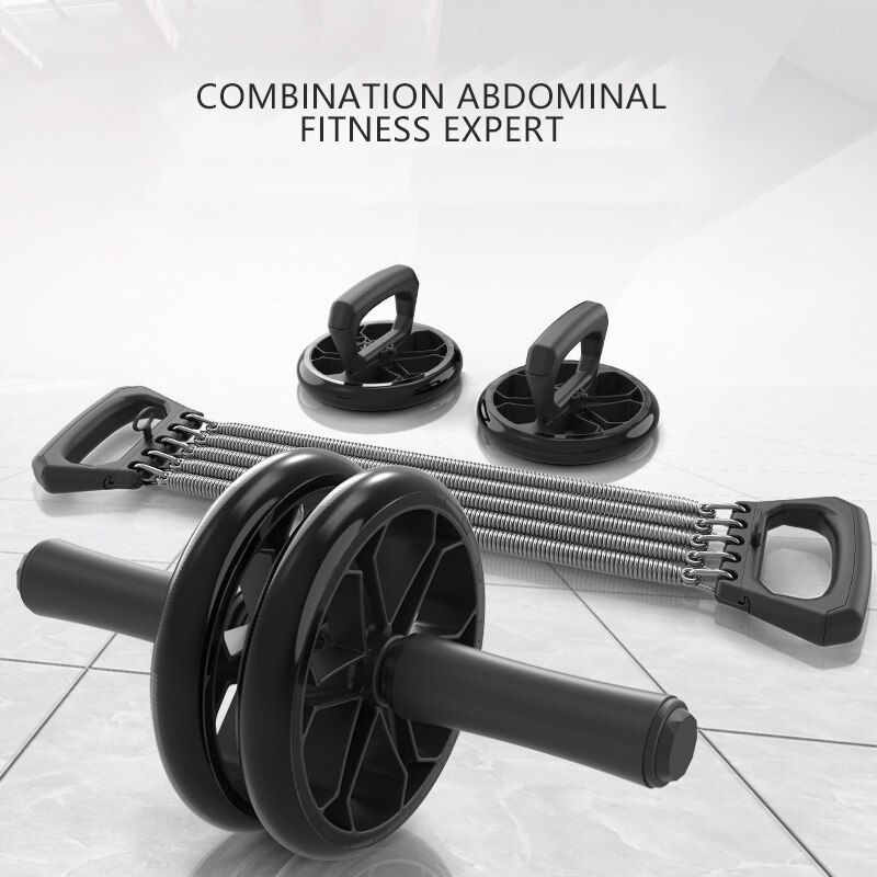 Exercise Set No Noise Abdominal Wheel Ab Roller & Elastic Bands & Push Up Bar for Exercise Fitness Equipment Hip Trainer