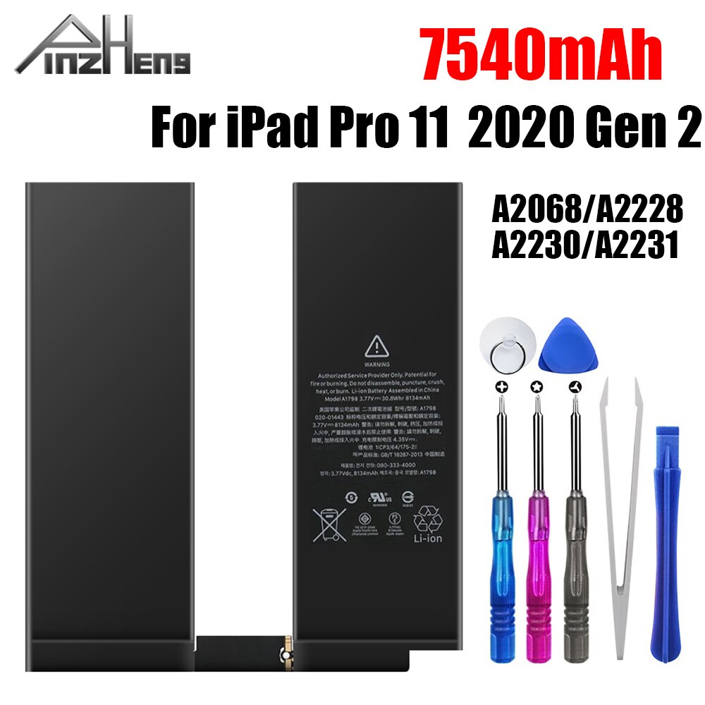 PINZHENG Tablet Battery For iPad 5 Air 1 A1474 A1475 For iPad 6 Air 2 A1893 A1566 A1567 1 Mini 2 3 4 5 Pro 9.7 10.5 12.9 Battery: For iPad Pro 11 Gen2