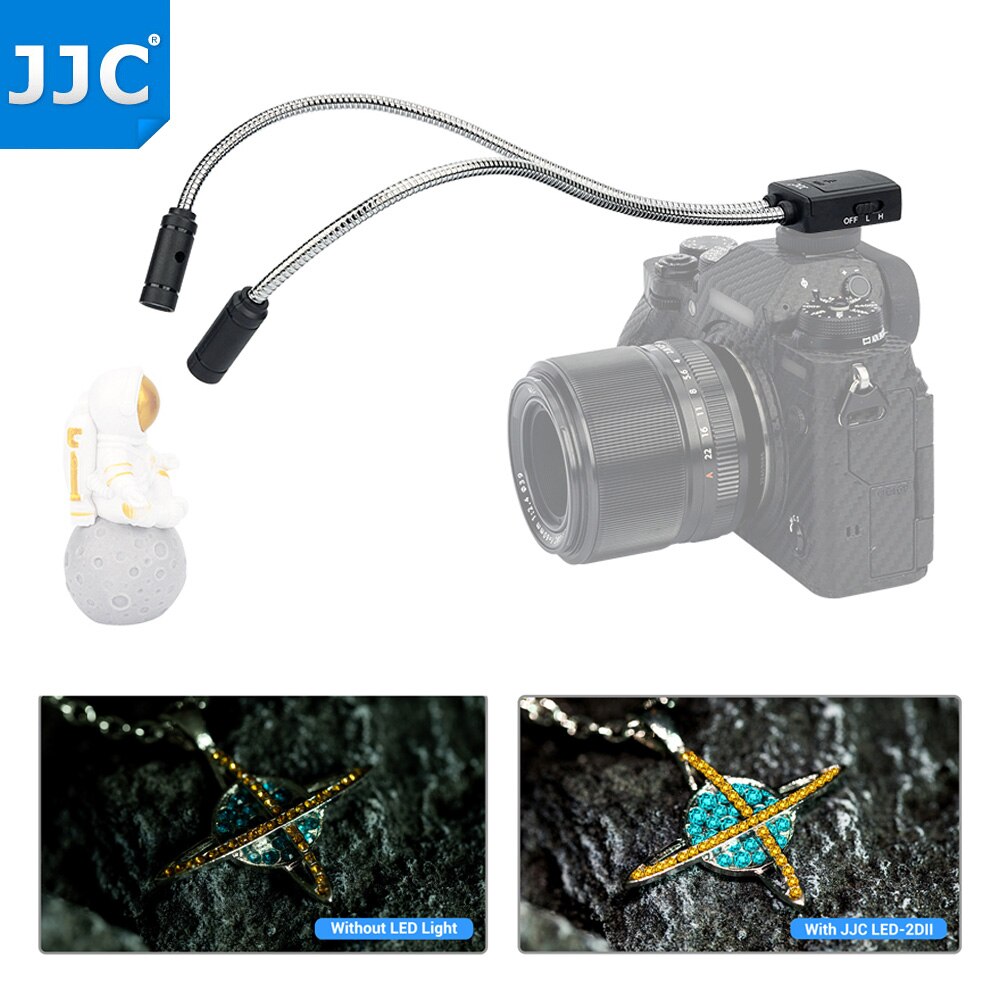 JJC – lampe Macro Flexible à double LED, Flash pour caméra, Macro Arm, Speedlight pour Canon, Sony, Nikon, Fujifilm, accessoires pour appareil photo