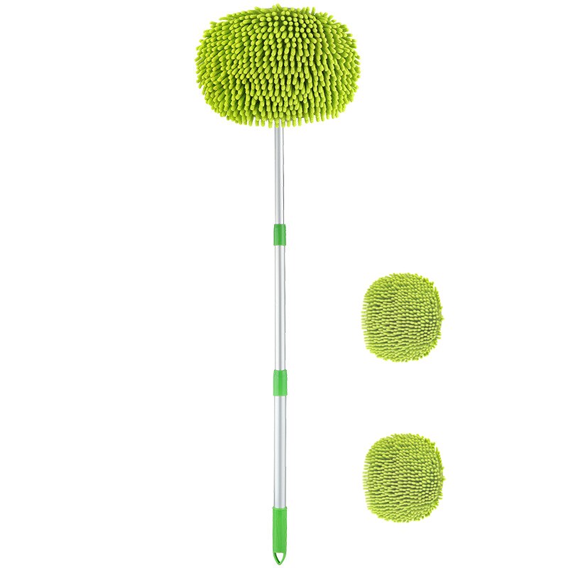 Cepillo telescópico de limpieza de coche, accesorio 2 en 1, mango largo, mopa de limpieza: handle and 3brushes