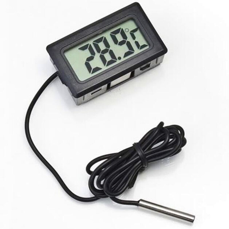 LCD Digital Thermometer Hygrometer Probe Fridge Freezer Thermometer Thermograph for Refrigerator Temperature Control -50~110 C: Black Thermometer