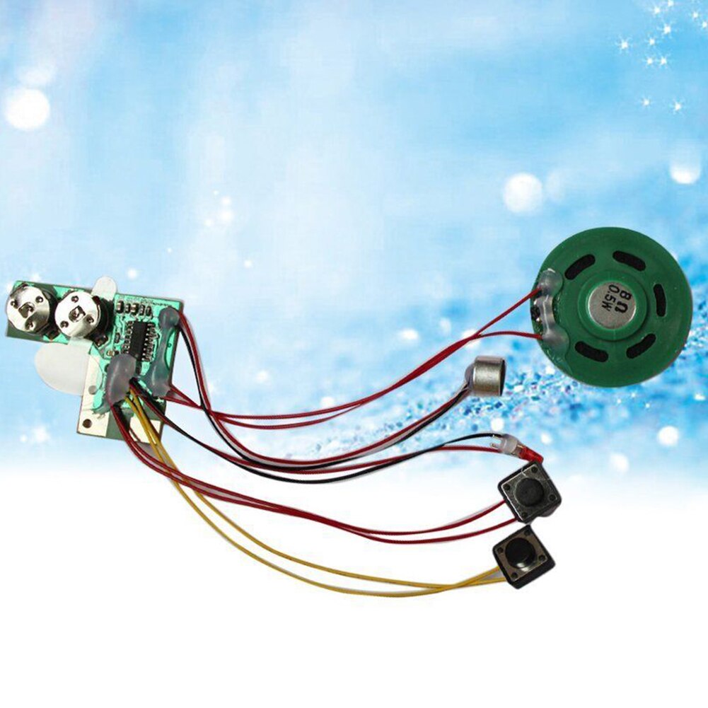 2 Pcs With Speaker Greeting Card Recordable Handmade RF Talk Chip Musical DIY Easy Operate Voice Module Battery Powered Black
