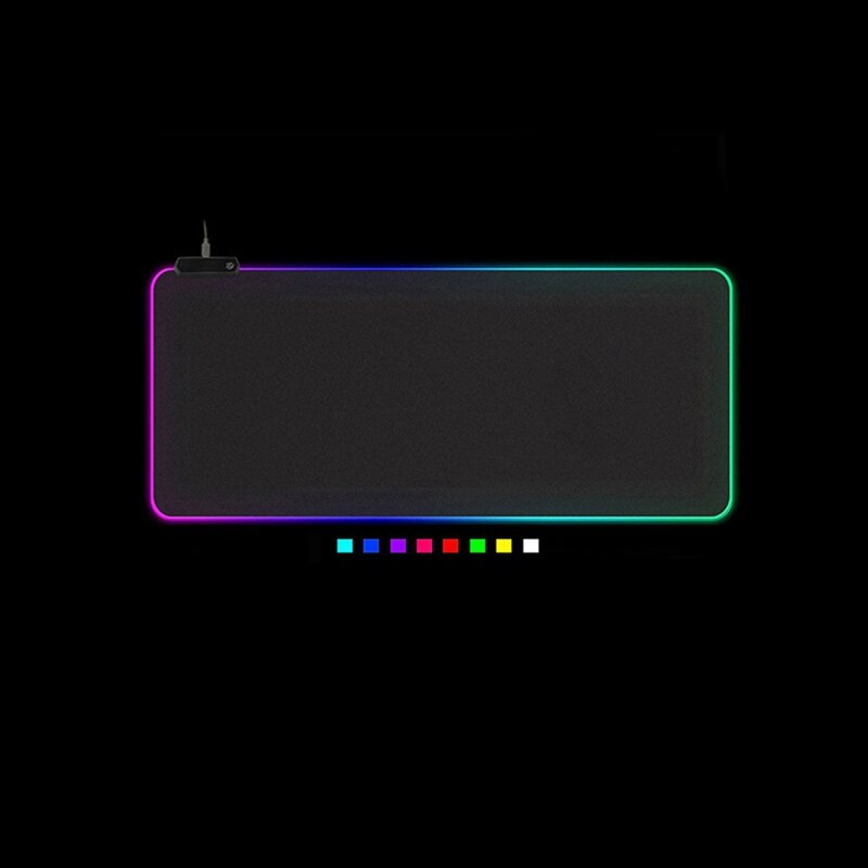 Yhsmtg Led Light Gaming Muismat Rgb Grote Toetsenbord Cover Non-Slip Rubberen Basis Computer Tapijt Bureau Mat Pc spel Muismat: 400x900x4mm
