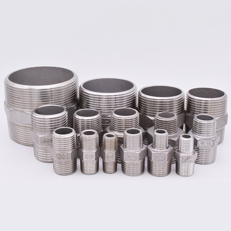 1/8" 1/4" 3/8" 1/2" 3/4" 1" 1-1/4" 1-1/2" BSP Male to Male Thread Hex Nipple Threaded Reducer Pipe Fitting Stainless Steel 304