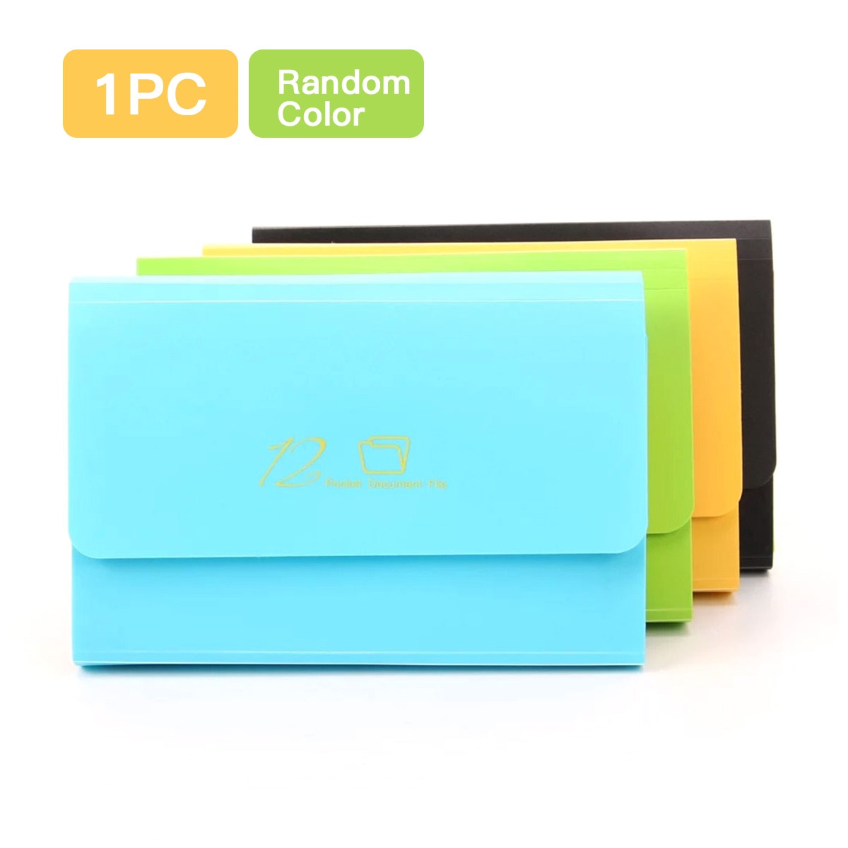 Portable A6 Expanding File Folder with 12 Pockets PP Accordian Document Organizer Bag Ticket Holder for Cards Receipts Checks