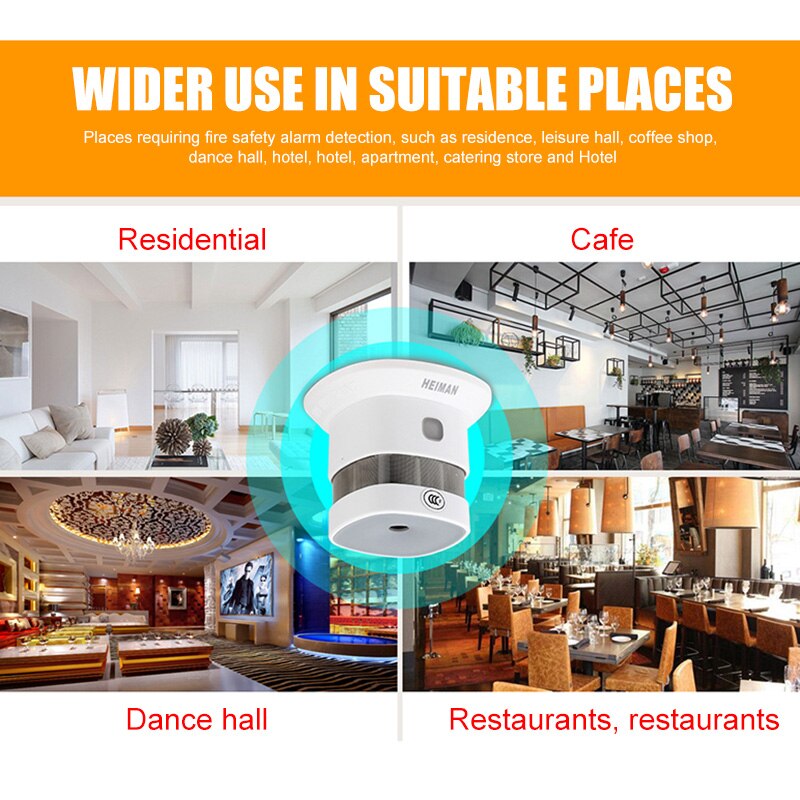 Smoke Detector Alarm with Built-In 10-Year Battery Fire Alarm Detector 80dB H-best