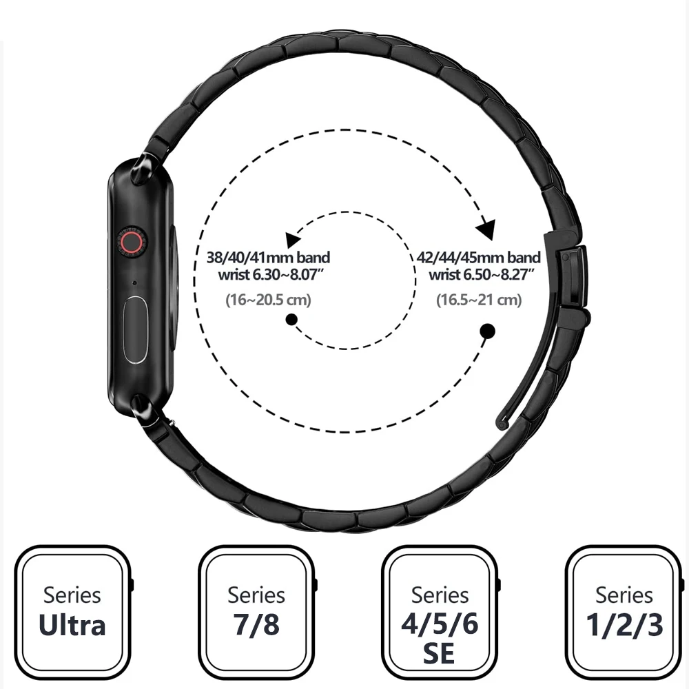 Rem i rustfritt stål til apple watch-reim ultra 49mm 45mm 44mm 41mm 40mm metalllenke iwatch-serien  se 3/4/5/6/7/8- reim