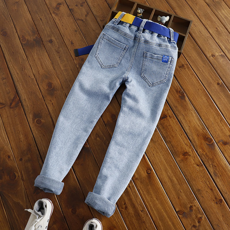 Forår og efterår børn drengebukser jeans børnetøj drenge jeans bukser dreng lange denimbukser teenage jeans  y61