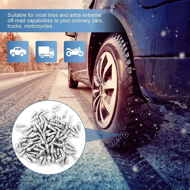 Screw Tire Studs Wheel Tyre Snow Studs Cleats Spike for Car Truck Bicycle Motorcycle ATV Mountain Bike Scooter Electric Off-road