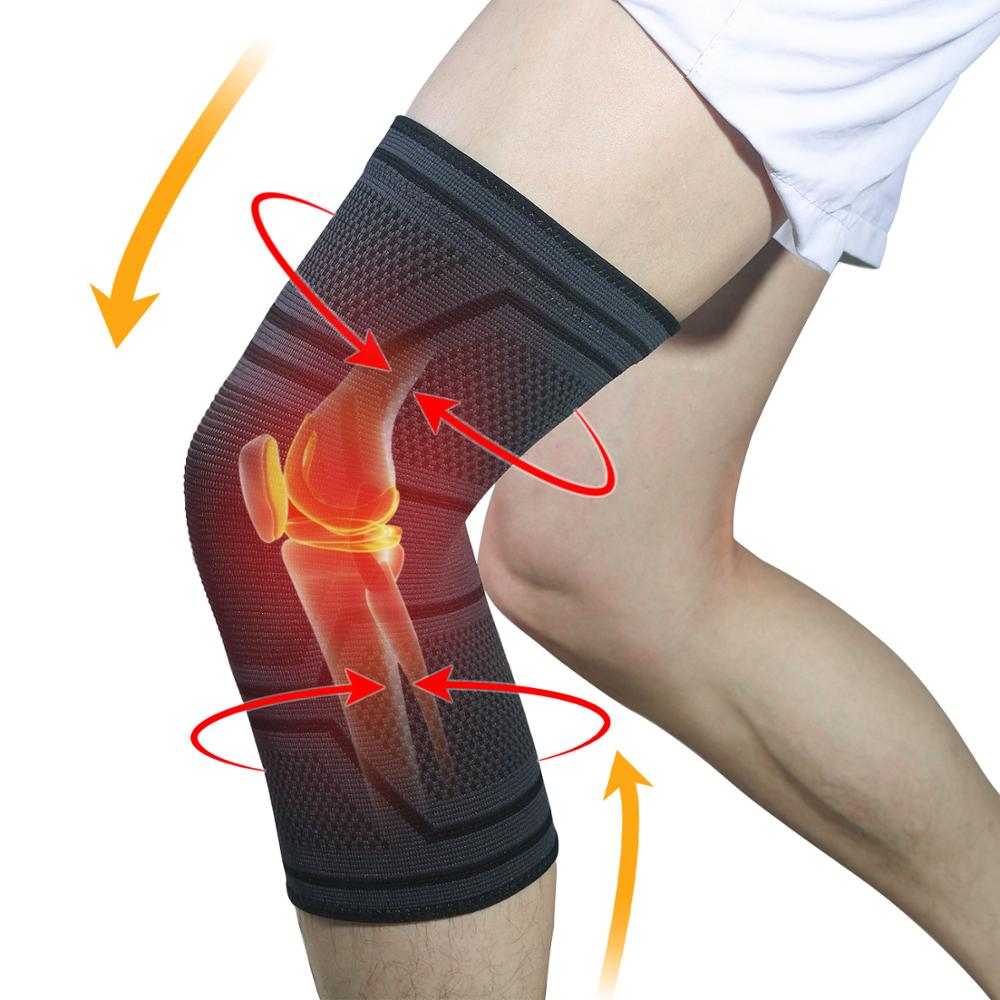 Żel krzemionkowy antypoślizgowe sportowe ochraniacze na kolana wsparcie ochraniacz Kneepad mężczyźni i kobiety rzepka trening zdatność elastyczne ochraniacze na kolana