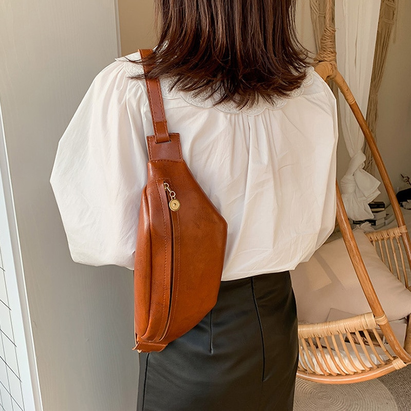 Sac de taille pour femmes cuir PU Fanny Pack sacs de poitrine multifonction banane taille Packs sac à bandoulière dame grande ceinture Pack