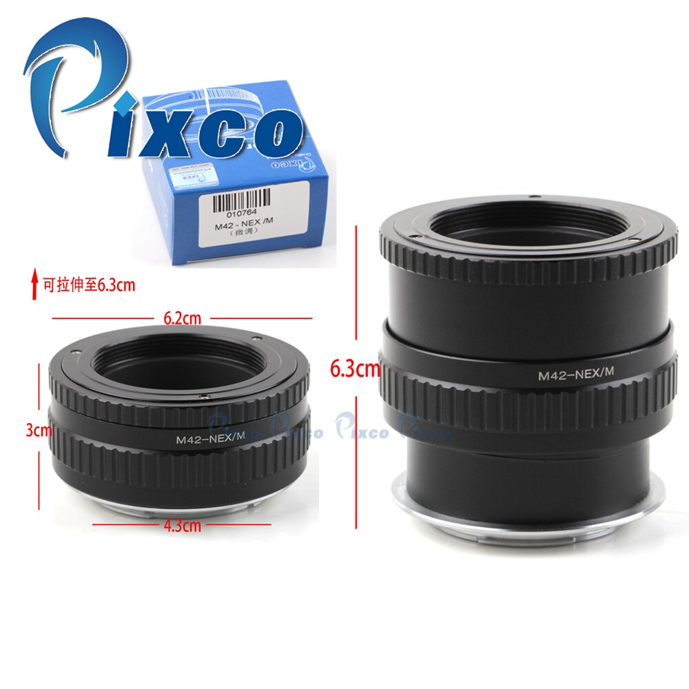 Pixco M42-NEX Focusing Macro Tube Helicoid Lens Adapter Ring Suit For M42 screw to Sony NEX 5T 3N 6 5R F3 7 VG900 VG30 EA50