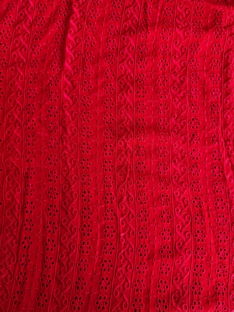 Lace Red Color Pure Silk Evening Dress Wedding 100% Silk Fabirc Silk chiffon embroidery