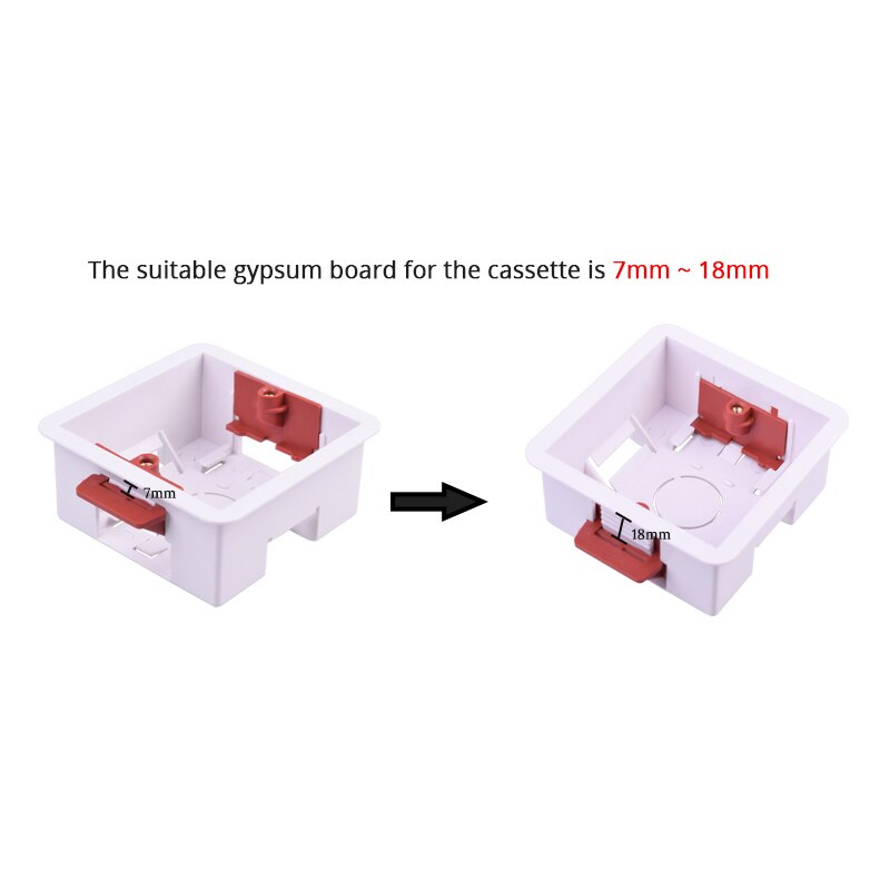 Coswall 1 Gang Dry Lining Box For Gypsum Board / Drywall / Plasterboad 35mm Depth Wall Switch BOX Wall Socket Cassette