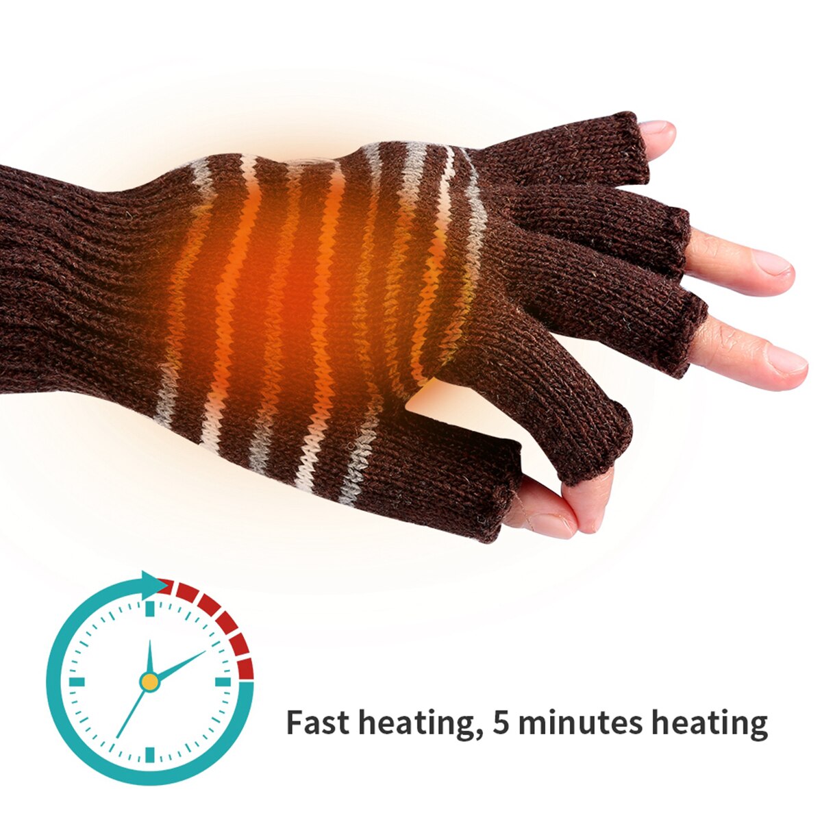 Gant chauffe-main électrique USB 1 paire | Offre spéciale, gants chauffants USB, pour l'hiver