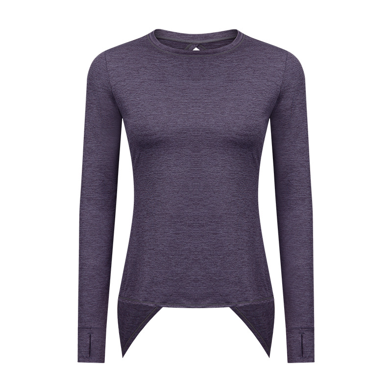 Camicia da donna Lulu Top a manica lunga Yoga palestra Sport Fitness abbigliamento da palestra traspirante asciugatura rapida autunno inverno Crop Top Sportswear: hemp purple / 6