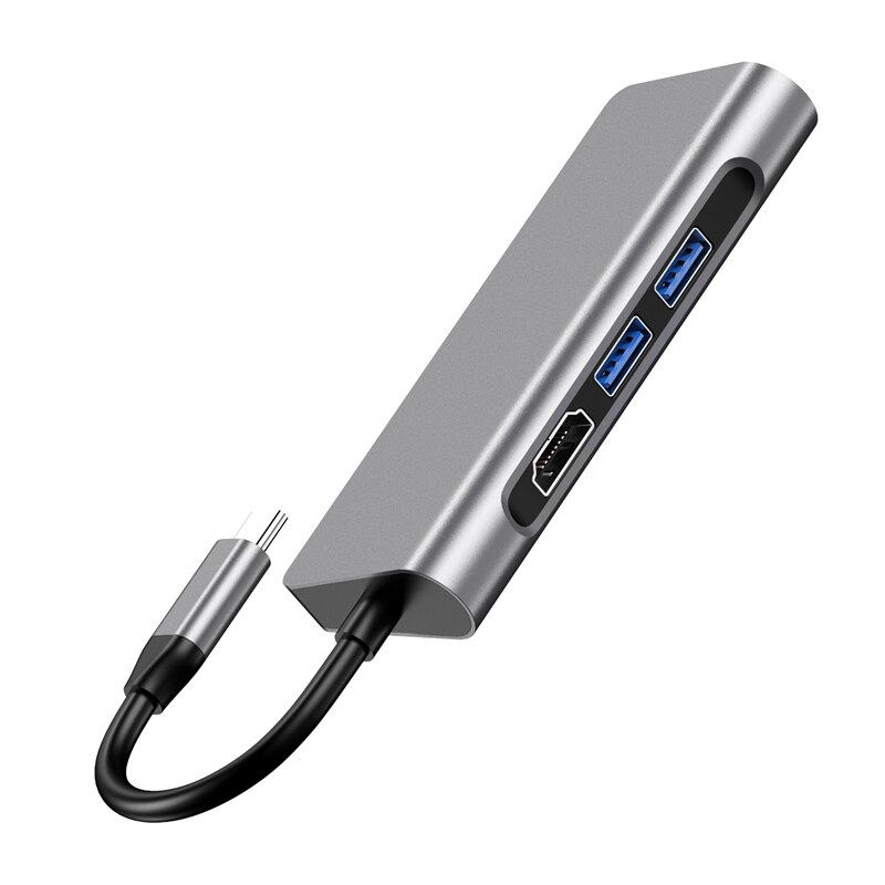 Type C Hub, 7-In-1 Adapter with Gigabit Ethernet, 4K USB C to HDMI, 2 USB3.0, SD/TF Card Reader Compatible for Mac Pro and Other