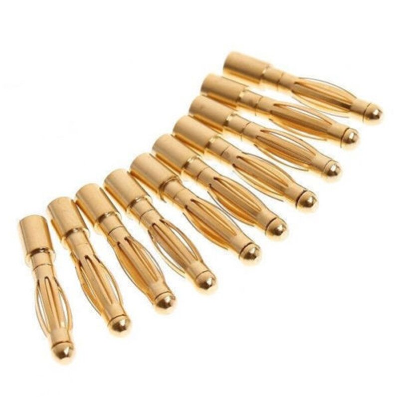 10 paar/partij Borstelloze Motor Banaanstekker 2.0mm 2mm Gold Bullet Connector Plated Voor ESC Batterij