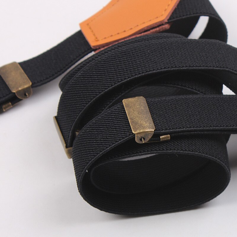 Heavy Duty Suspender for Men Black Hook Suspenders Studded Vintage Bib Straps 2*110cm Adjustable Elastic Trouser Braces Straps