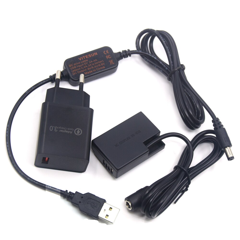 USB Power Cable 8V+DR-E18 LP-E17 Dummy Battery+5V Charger for Canon EOS 750D Kiss X8i T7i T6i 760D T6S 77D 800D 200D Rebel SL2