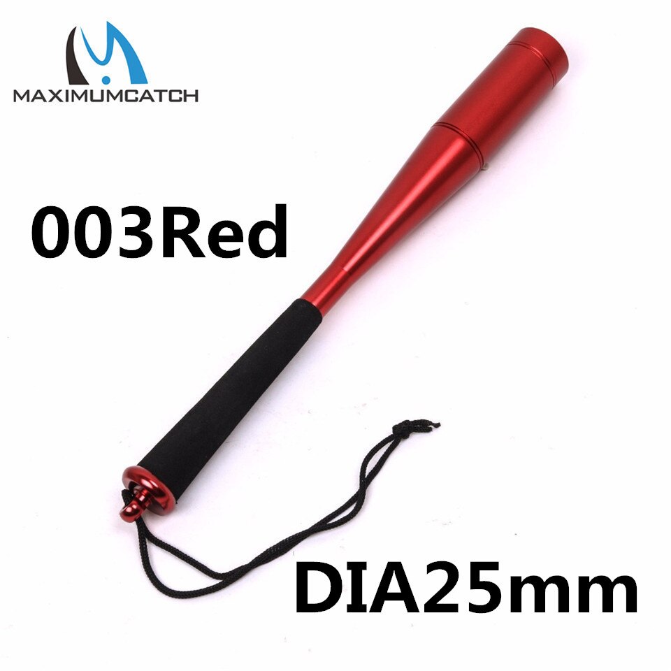 Maximumcatch Head Diameter 22mm/25mm Fly Fishing Bat Strong Aluminum Fishing Priest Fish Whacker Fish Bat: 003Red DIA25mm