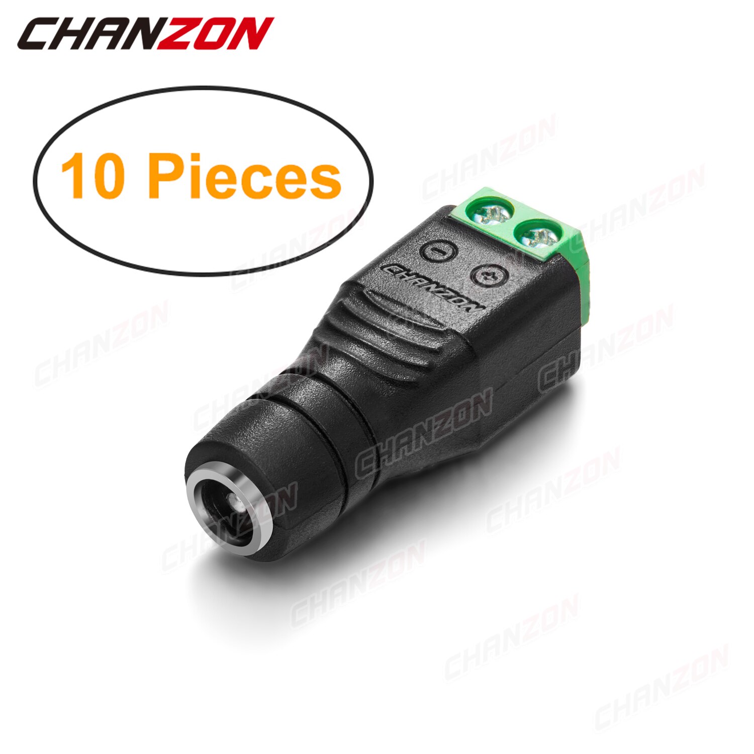10Pcs 12V Dc Power Connector Jack 2.1Mm X 5.5Mm Vrouwelijke Stekker Socket Schroef Adapter Voor led Strip Cctv Camera Licht Aansluiting: 10pcs Male