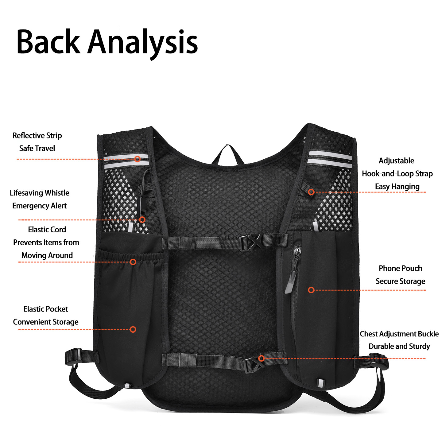 Multifunktionale Wasserbeutel-Weste, unisex Ultraleichter Offroad-Laufrucksack, Langlebige Große Marathon--Tasche aus Nylon